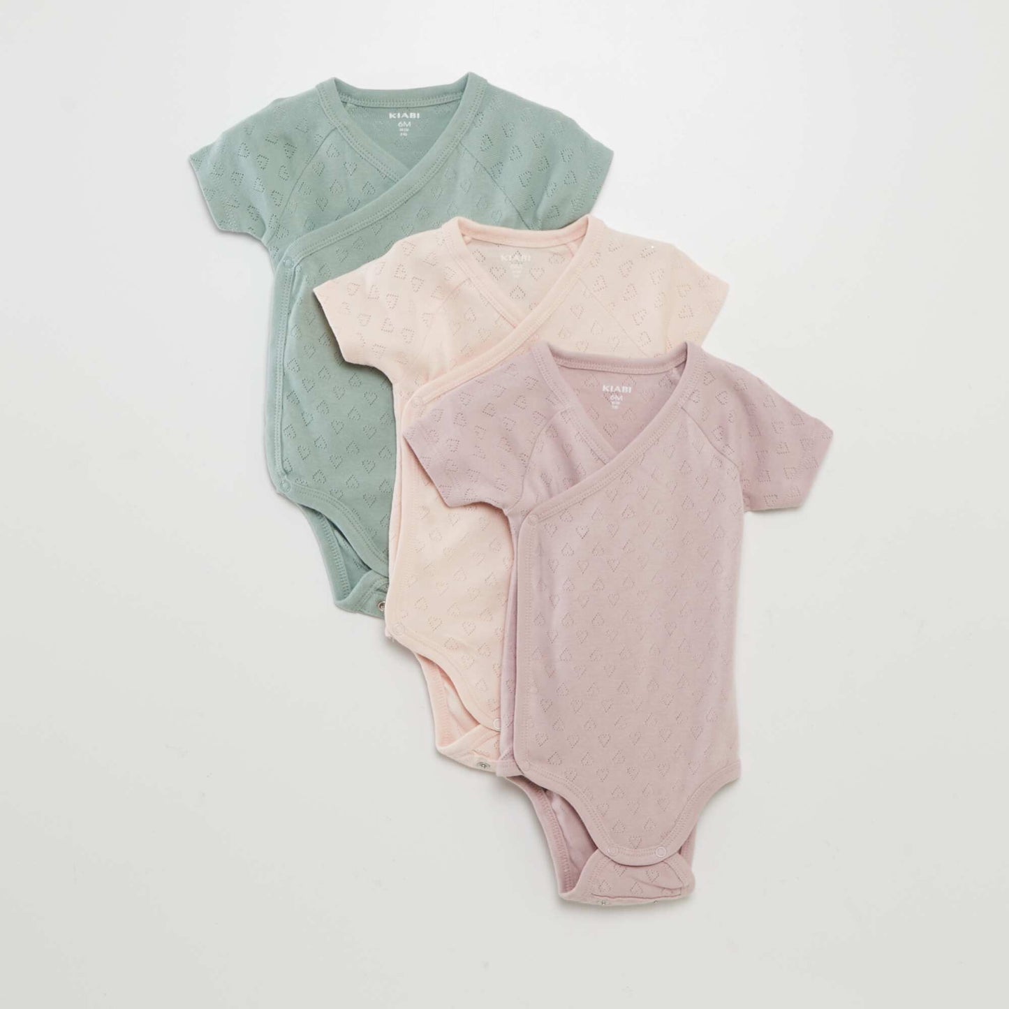 Pack of 3 ribbed bodysuits PINK