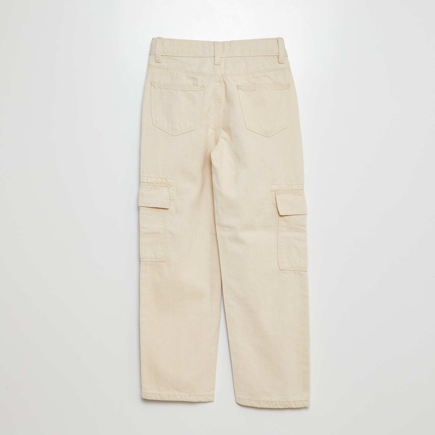 Multi-pocket denim trousers WHITE