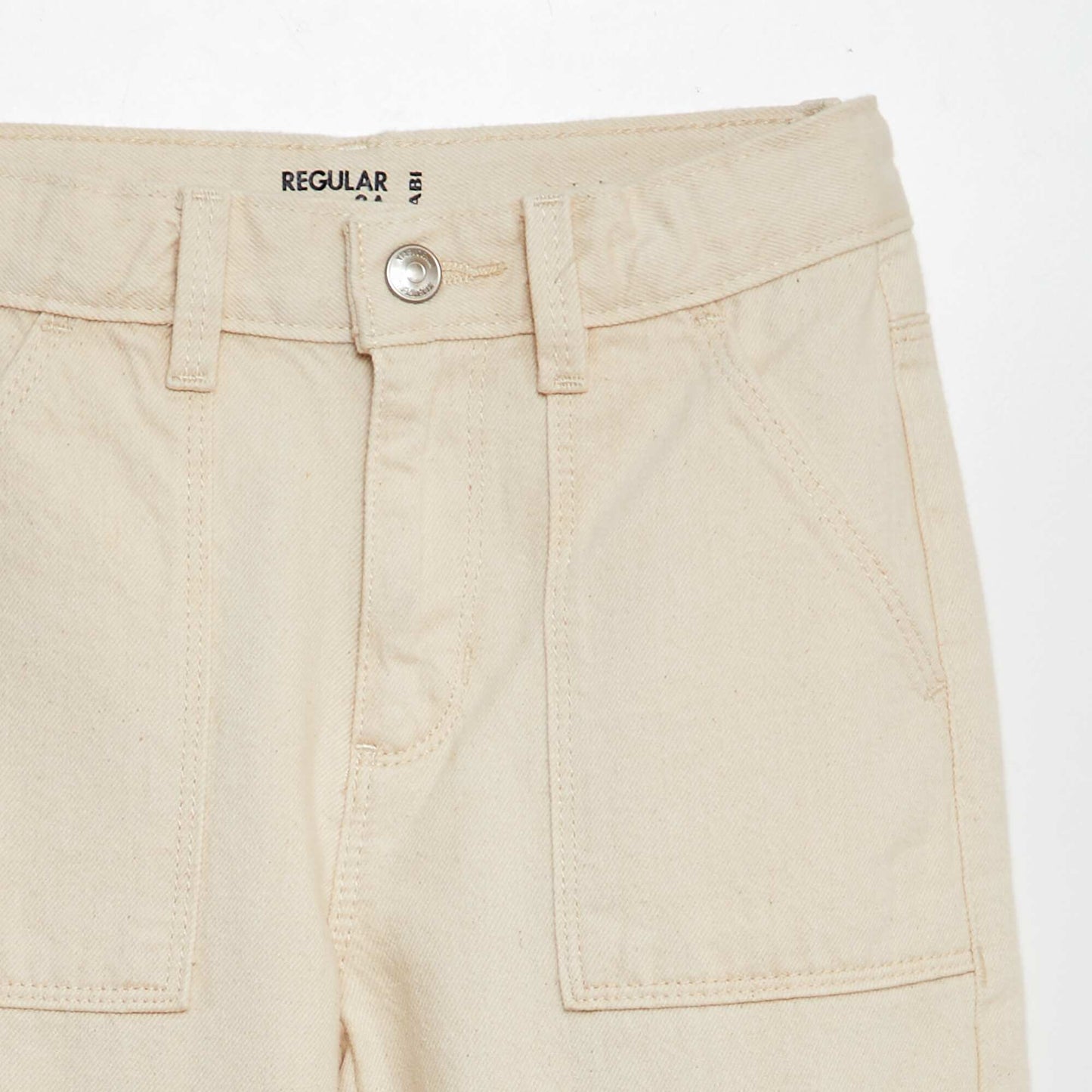 Multi-pocket denim trousers WHITE