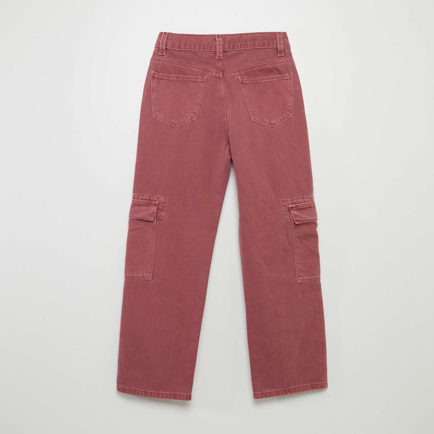 Multi-pocket denim trousers PINK