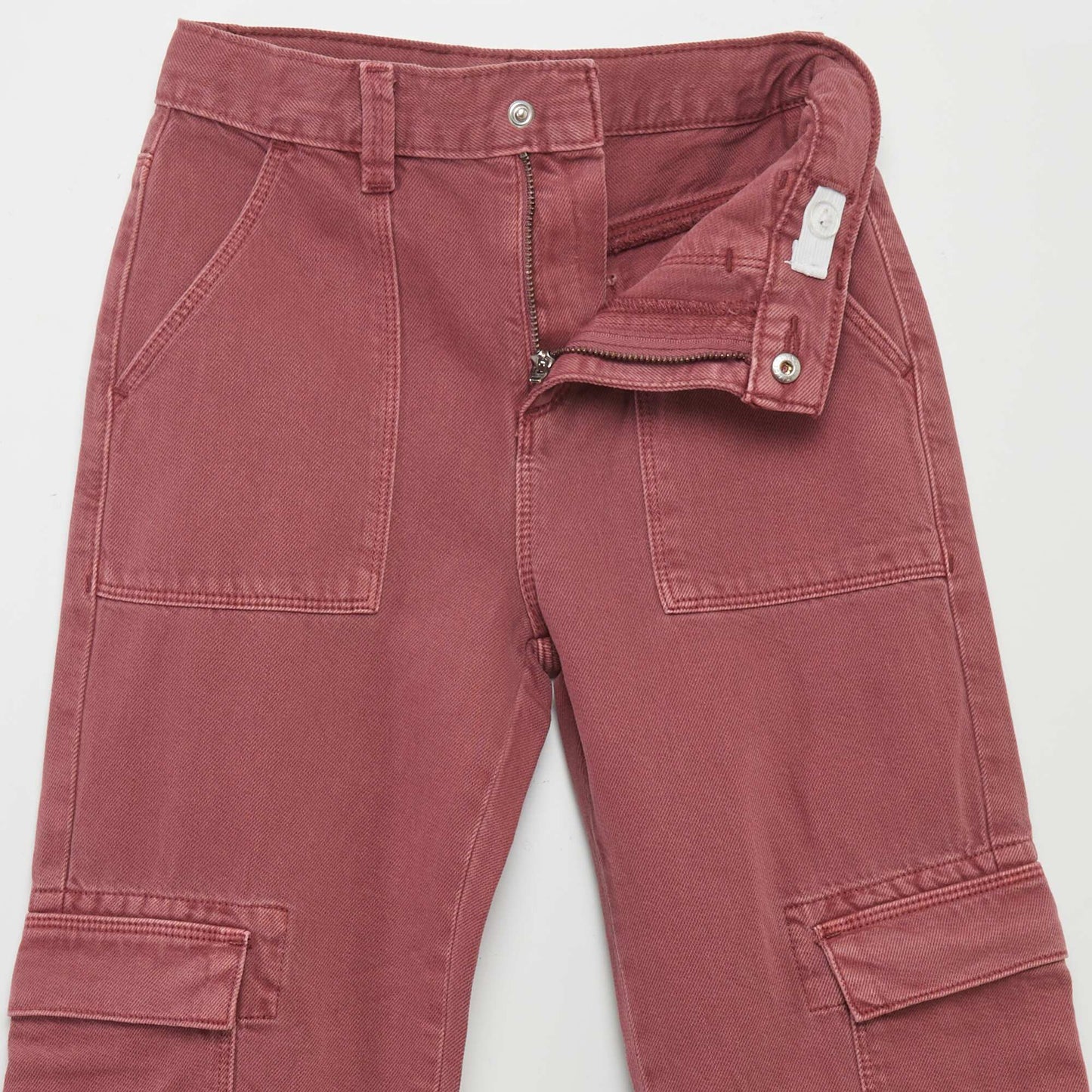 Multi-pocket denim trousers PINK