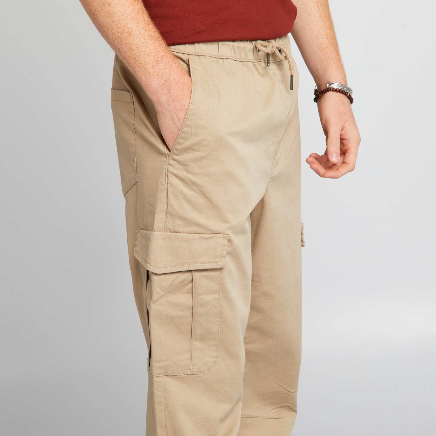 Joggers with flap pockets BEIGE