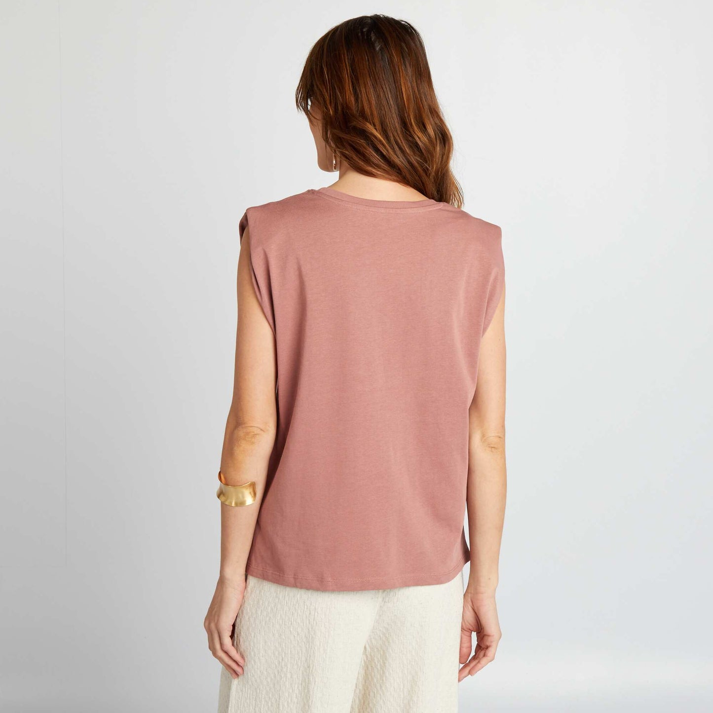 Sleeveless T-shirt BROWN