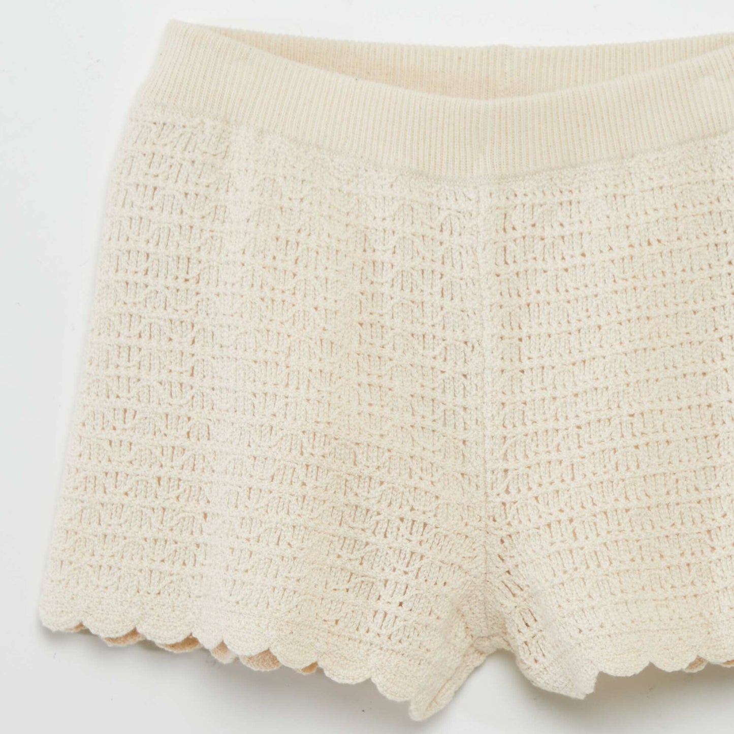 Crochet knit shorts WHITE