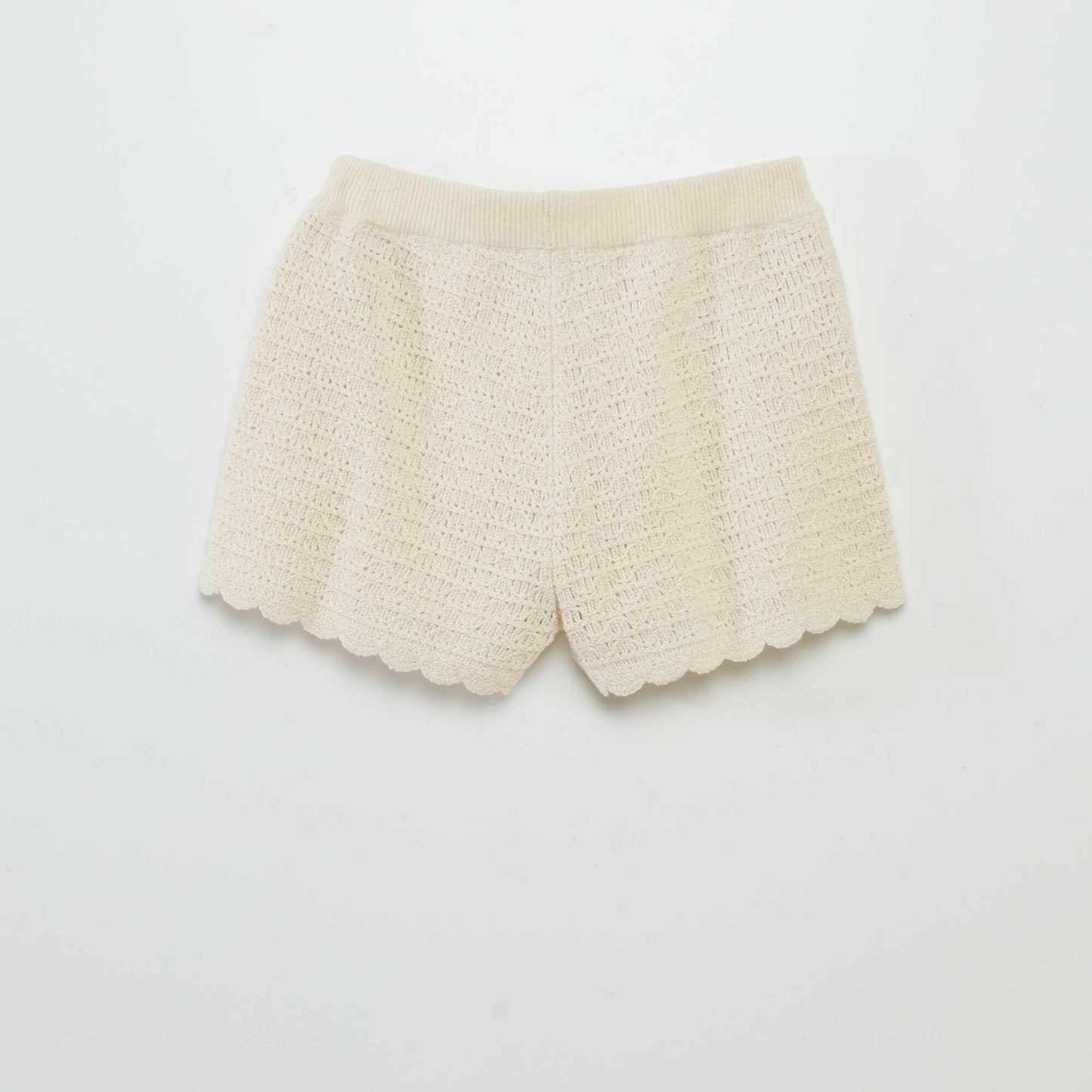 Crochet knit shorts WHITE