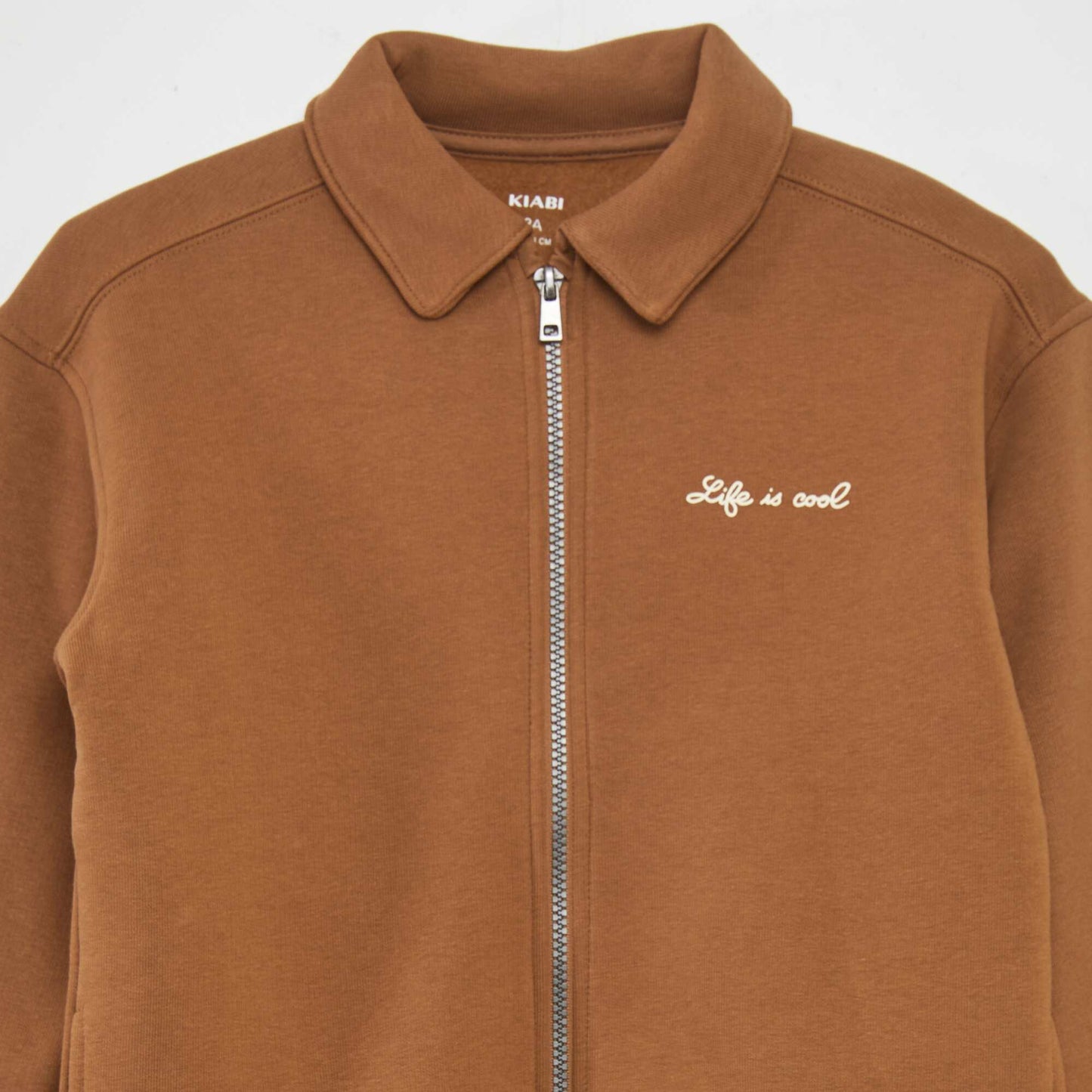 Sweatshirt with zip fastening BROWN