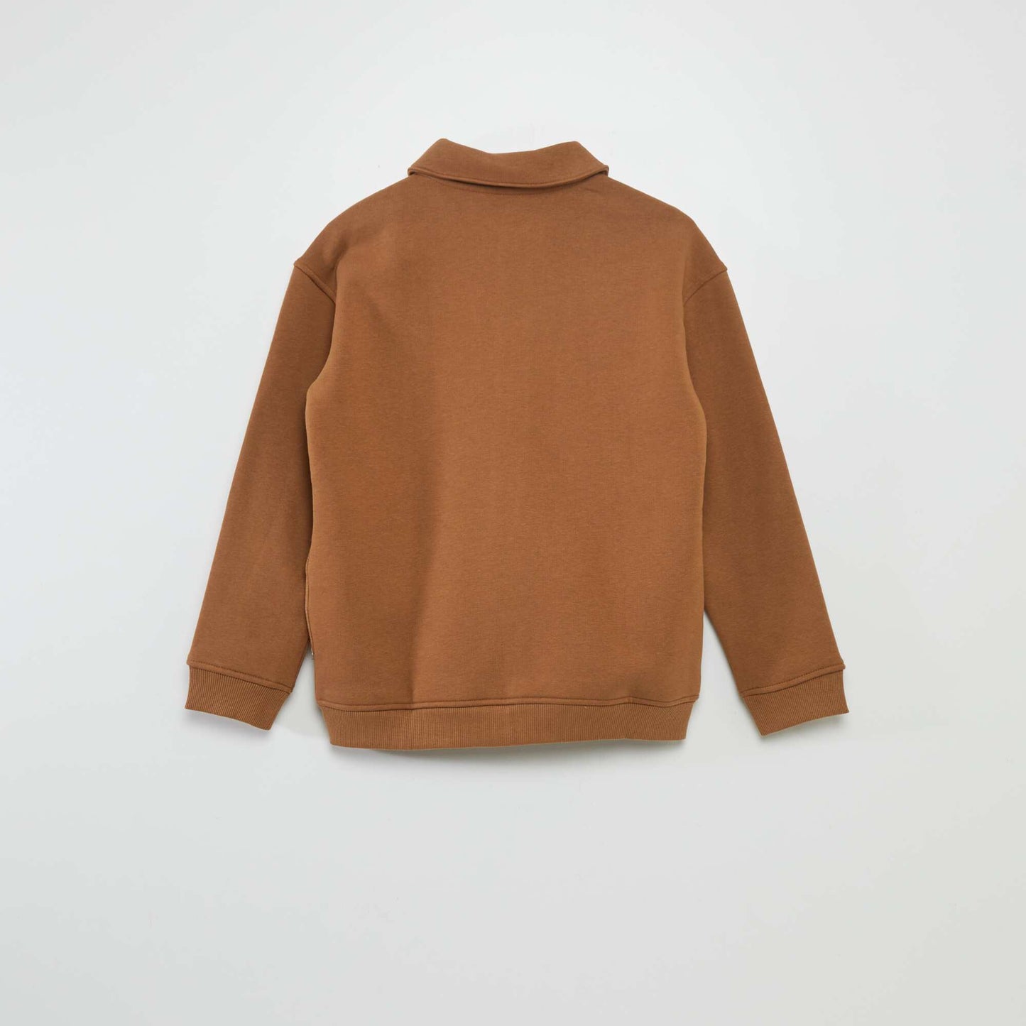 Sweatshirt with zip fastening BROWN