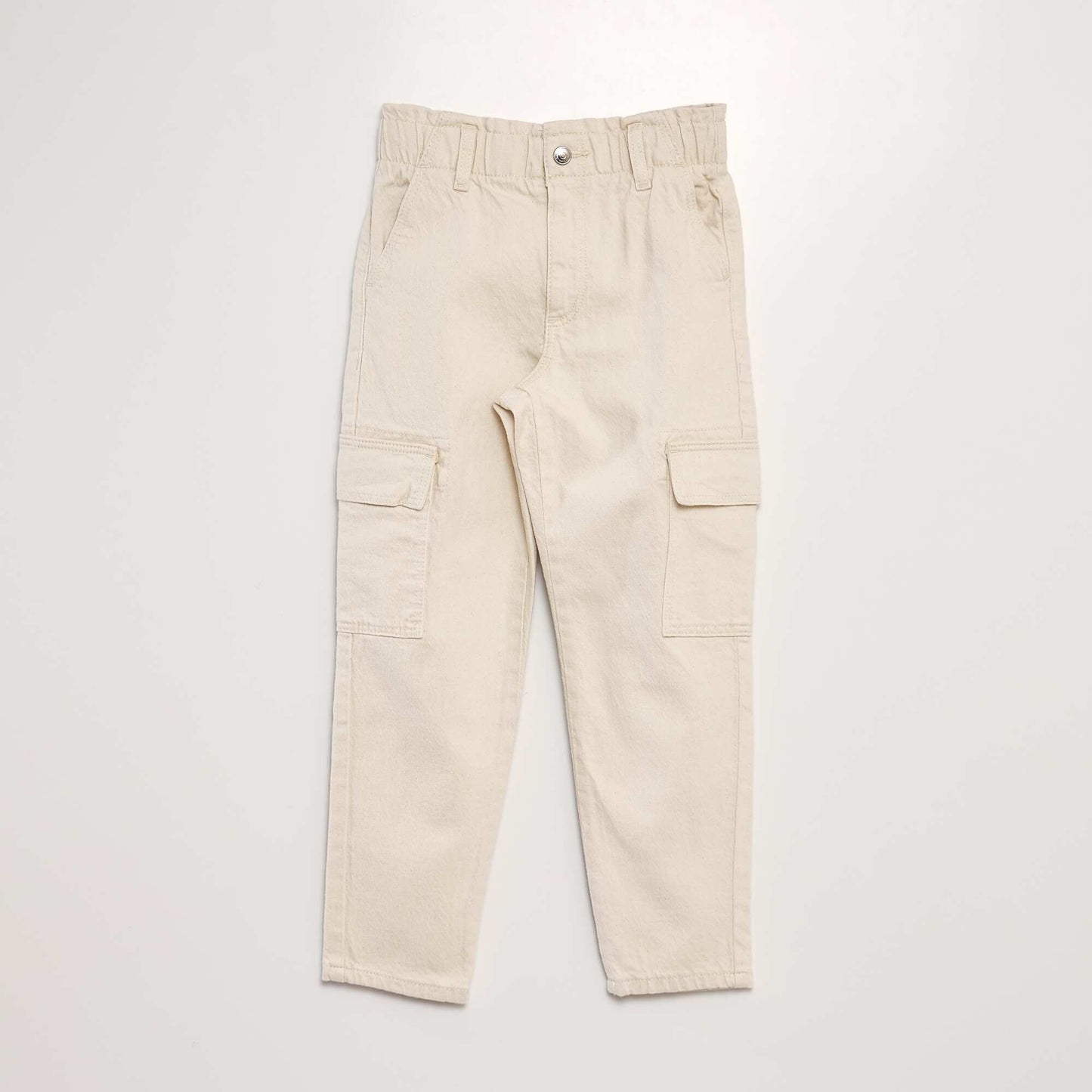 Mom-fit denim trousers BEIGE