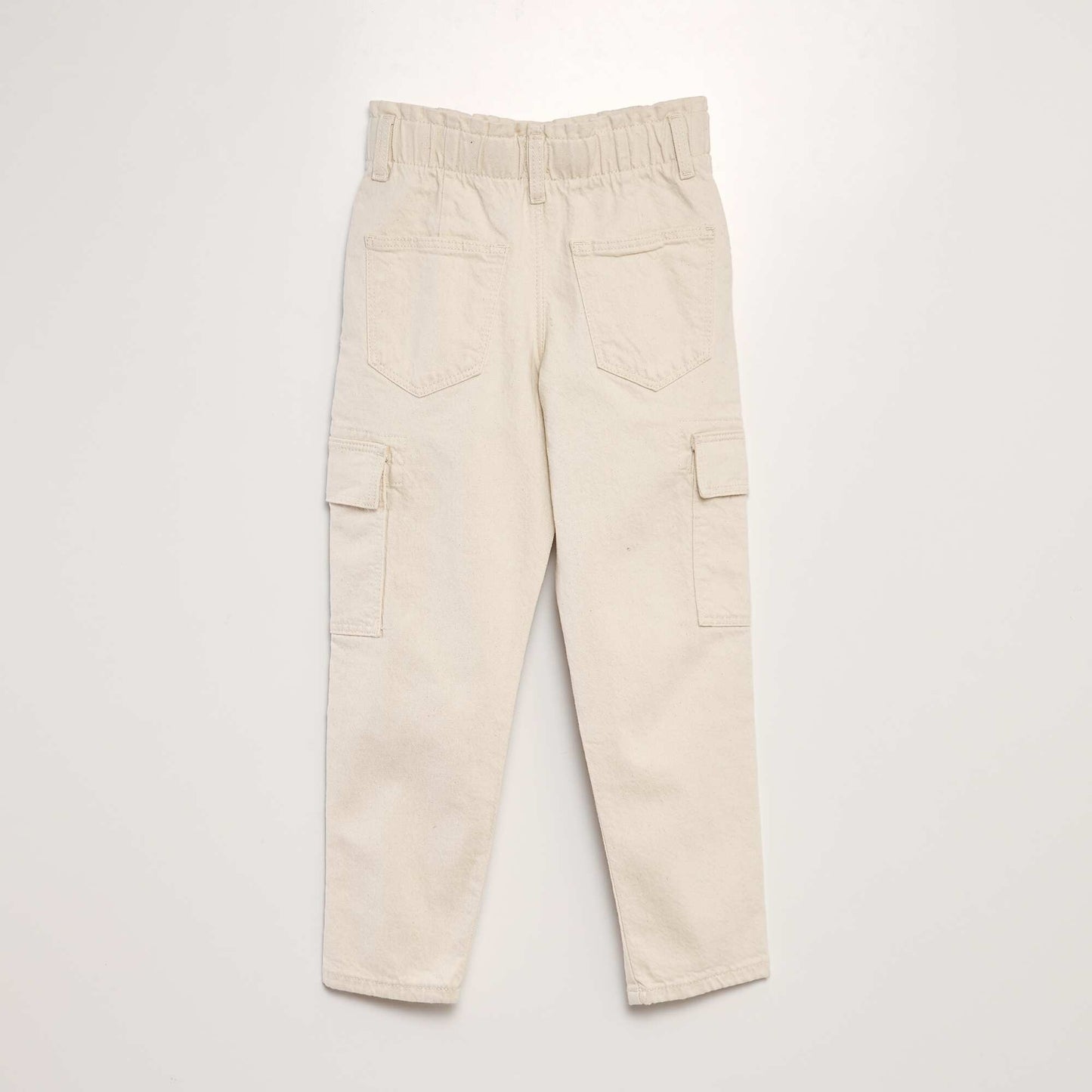 Mom-fit denim trousers BEIGE