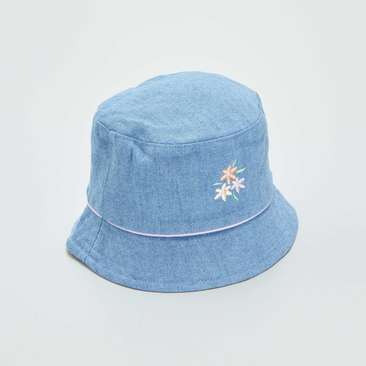 Printed denim bucket hat BLUE