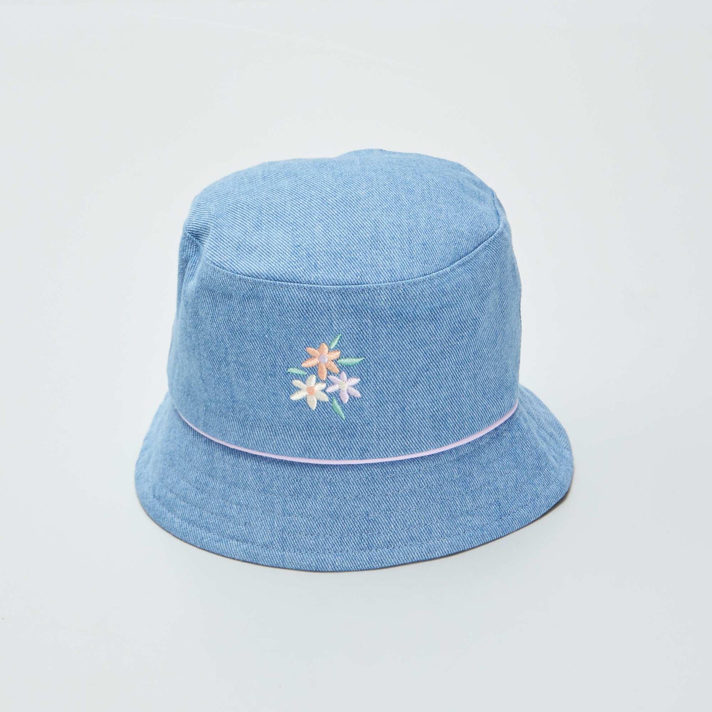 Printed denim bucket hat BLUE