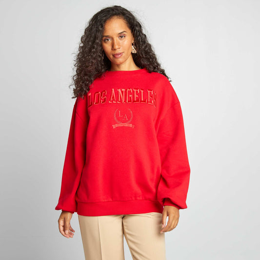 Varsity-style sweatshirt RED