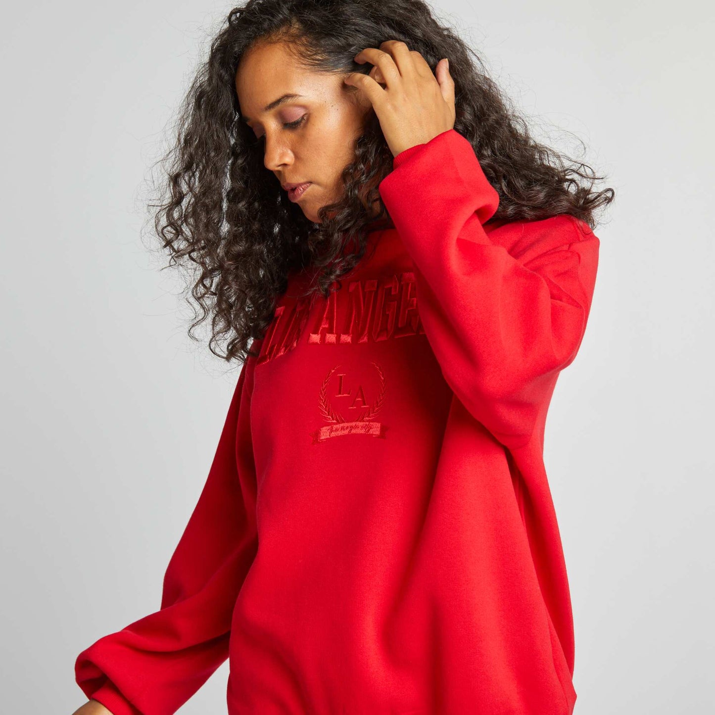 Varsity-style sweatshirt RED