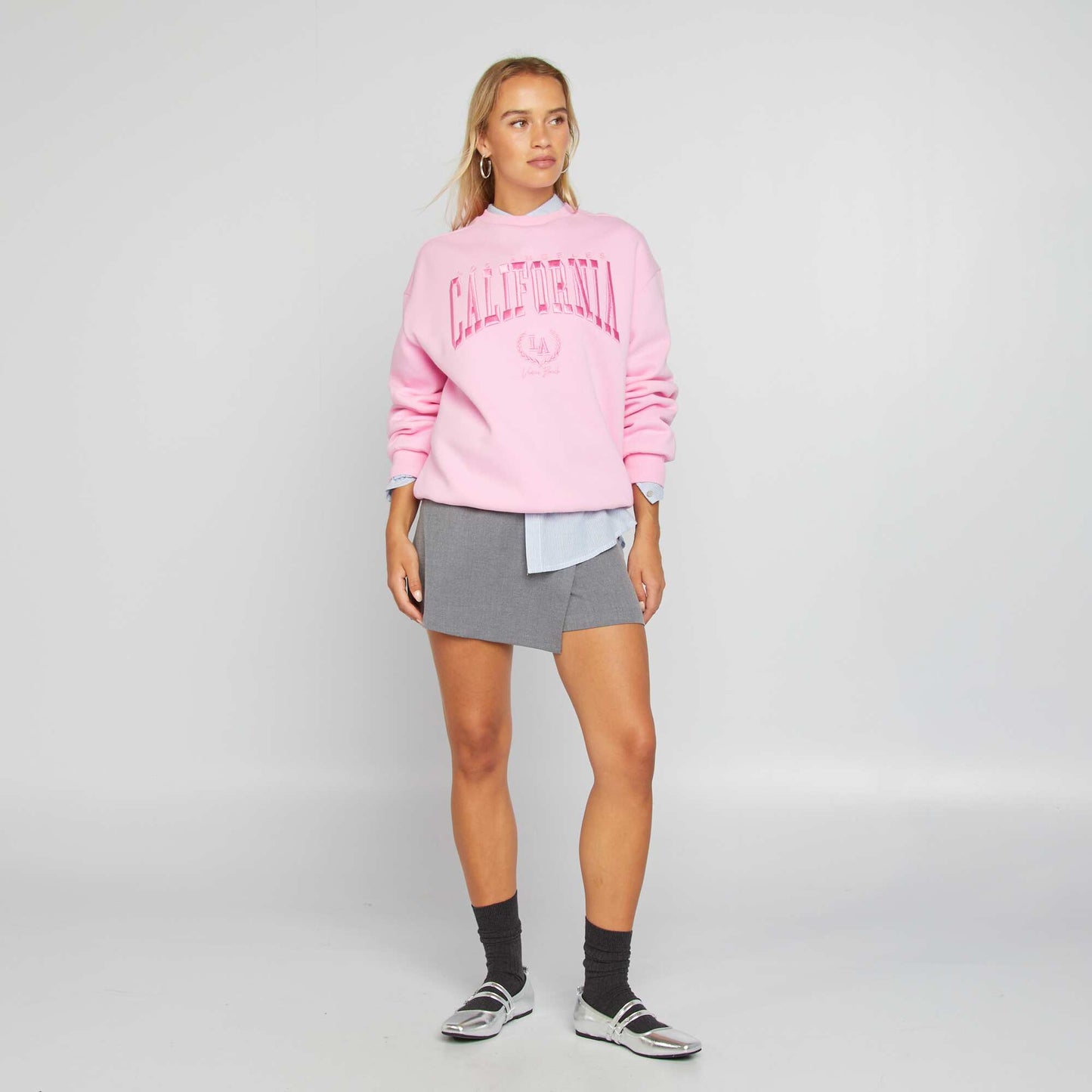 Varsity-style sweatshirt PINK