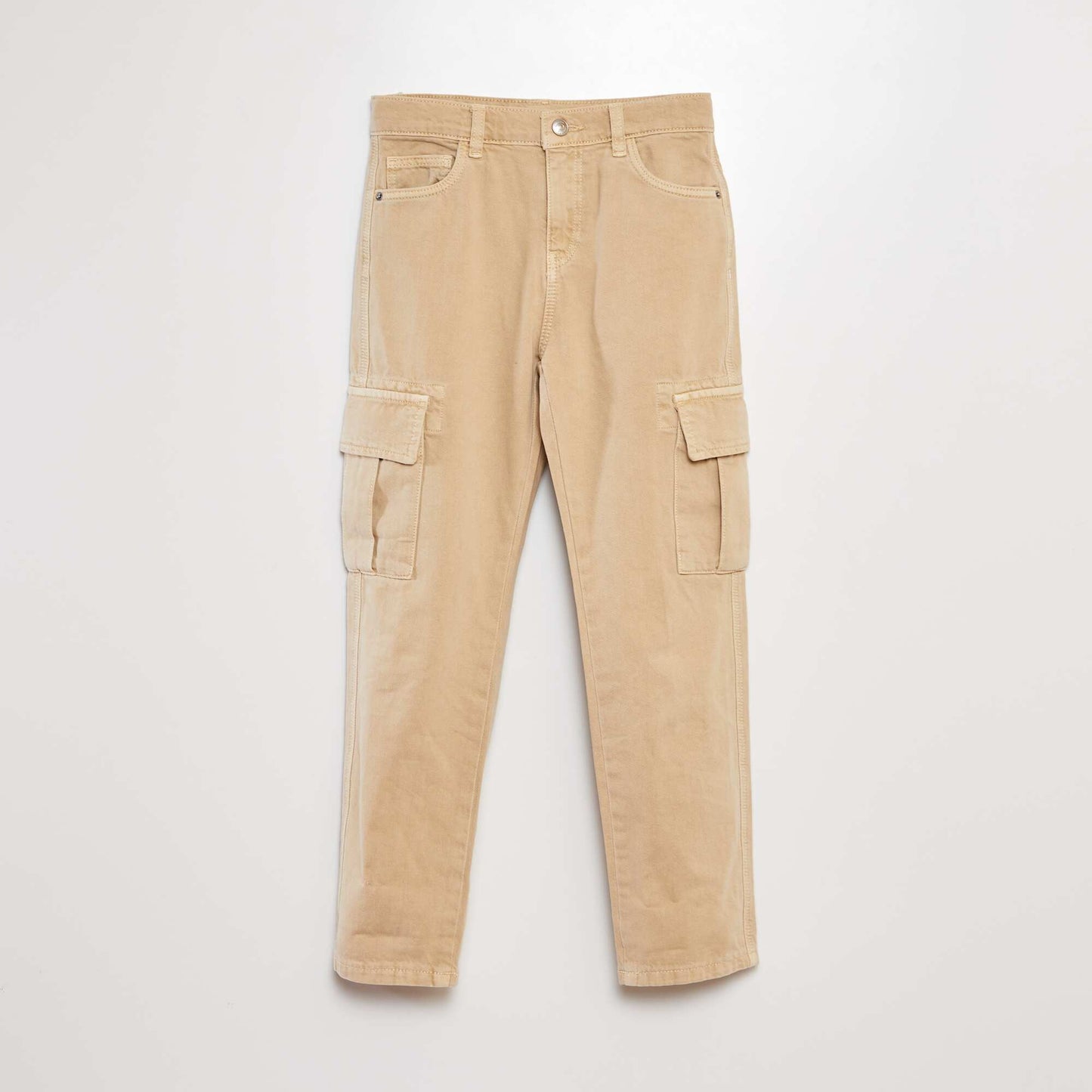 Straight-leg jeans with side pockets BEIGE