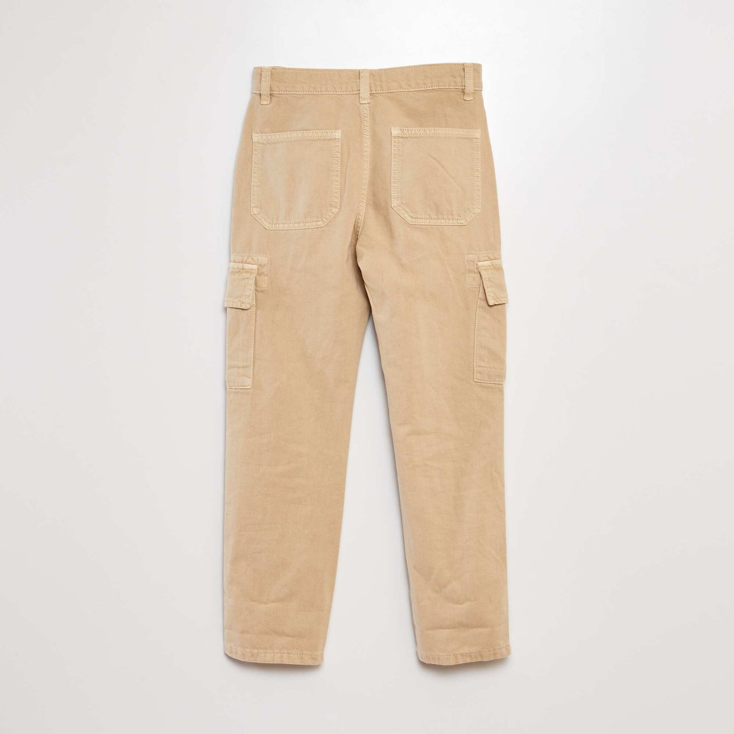 Straight-leg jeans with side pockets BEIGE