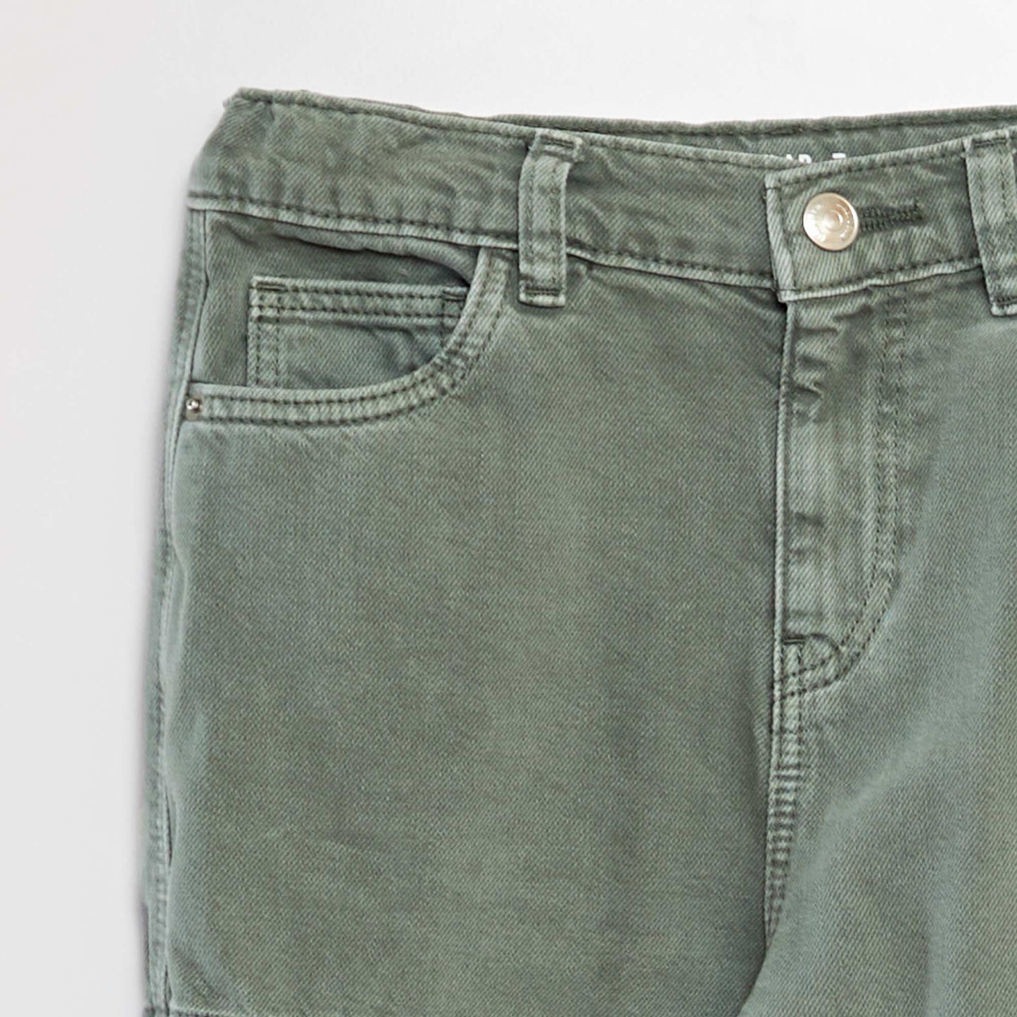 Straight-leg jeans with side pockets GREEN