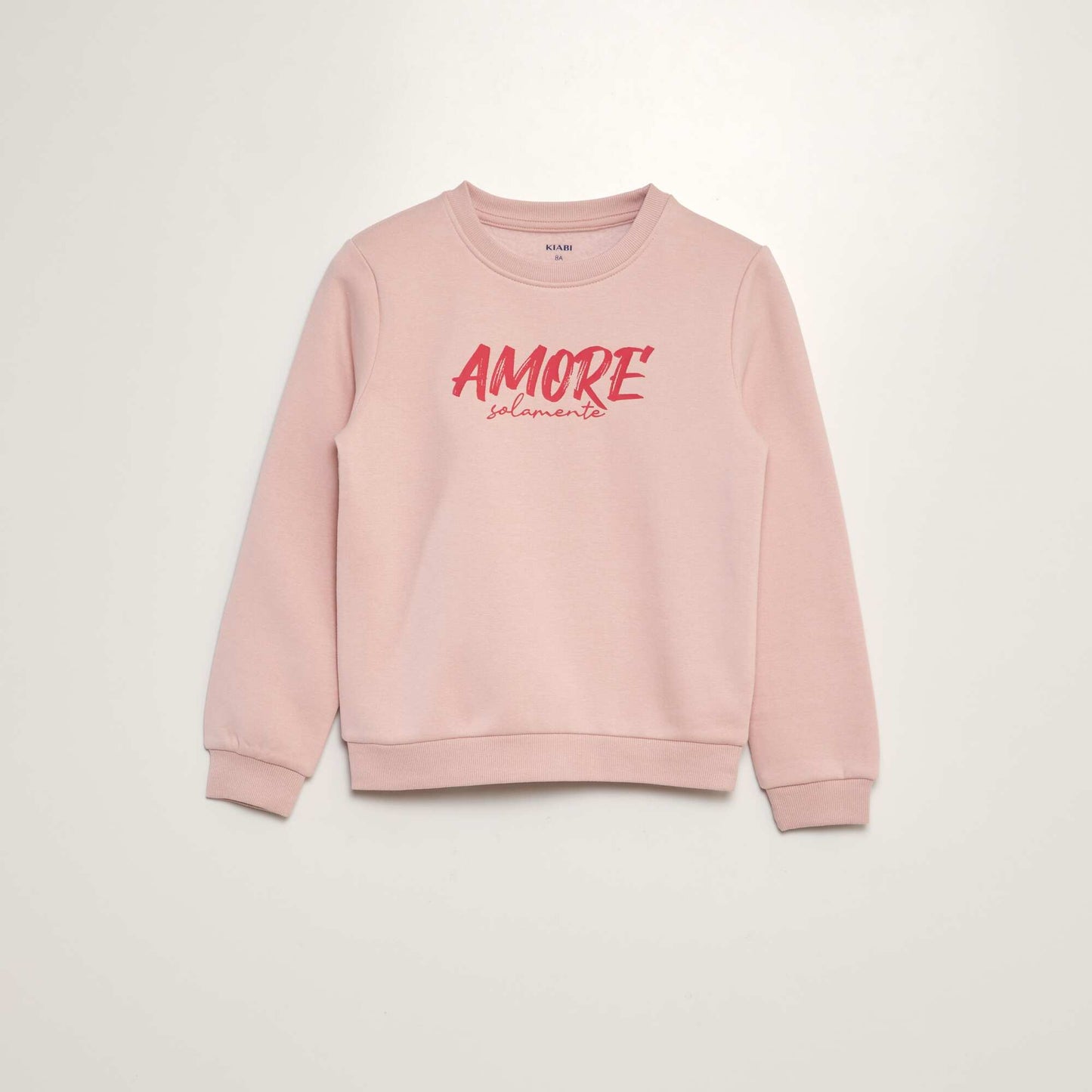 Round neck sweatshirt with lettering PINK