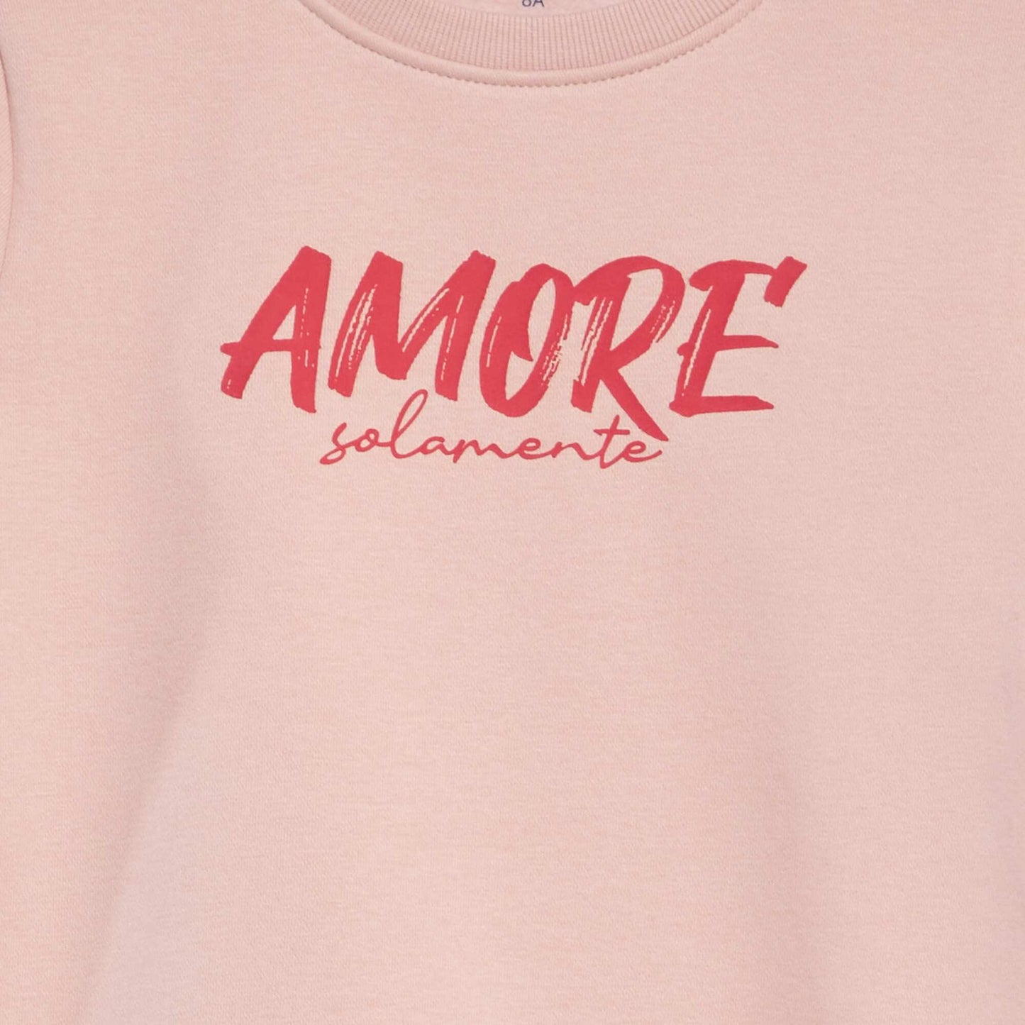 Round neck sweatshirt with lettering PINK