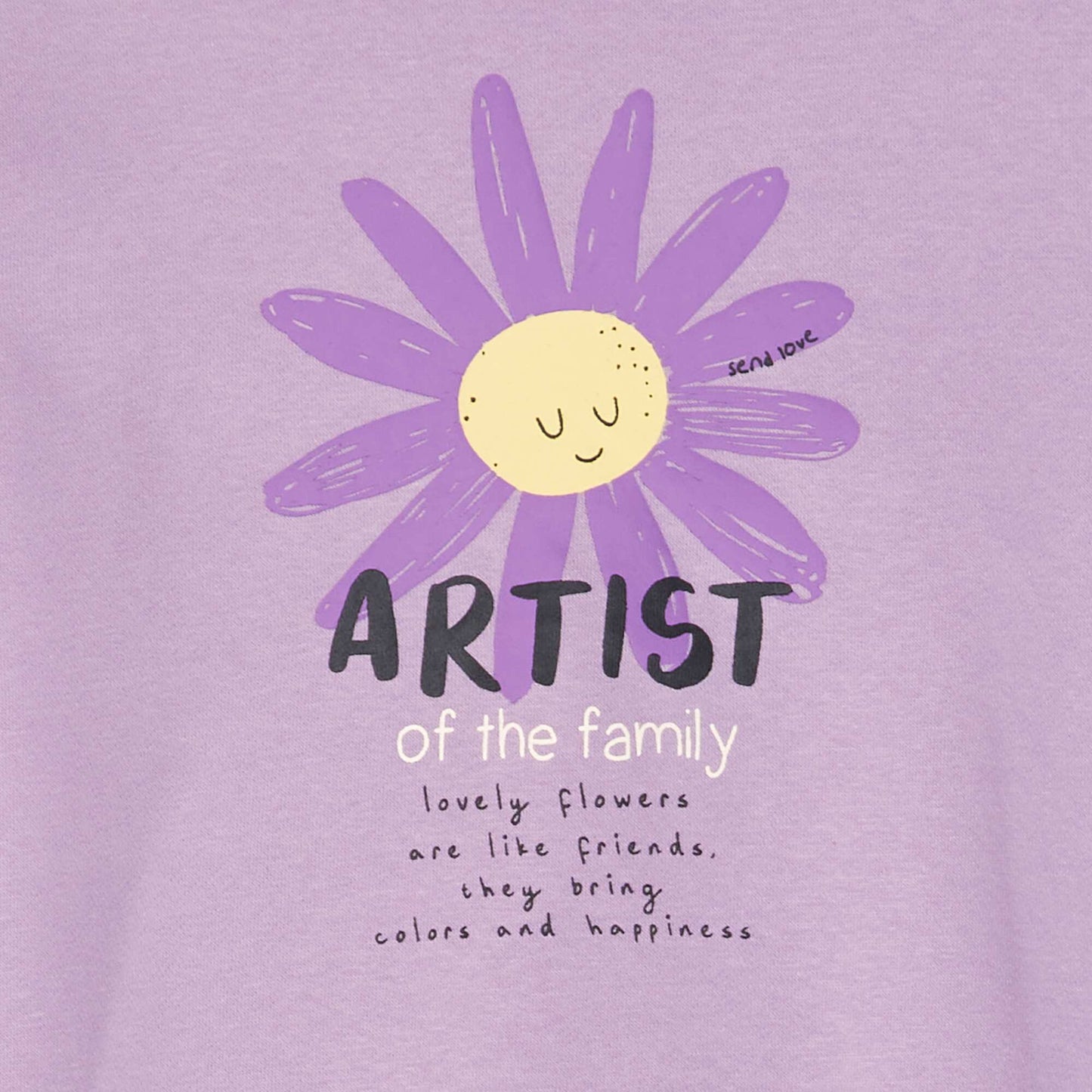 Round neck sweatshirt with lettering PURPLE