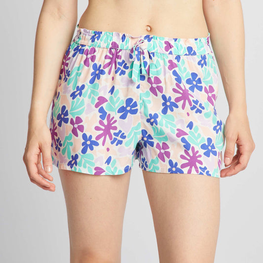 Printed pyjama shorts WHITE