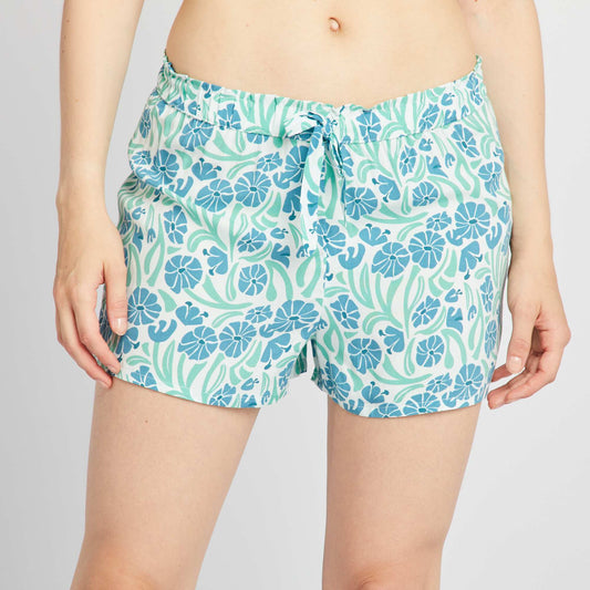 Printed pyjama shorts BLUE