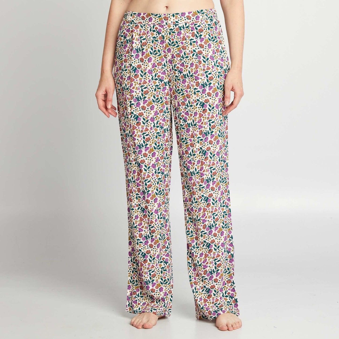 Printed wide-leg pyjama bottoms PINK