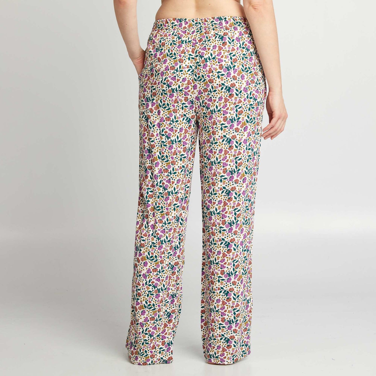 Printed wide-leg pyjama bottoms PINK