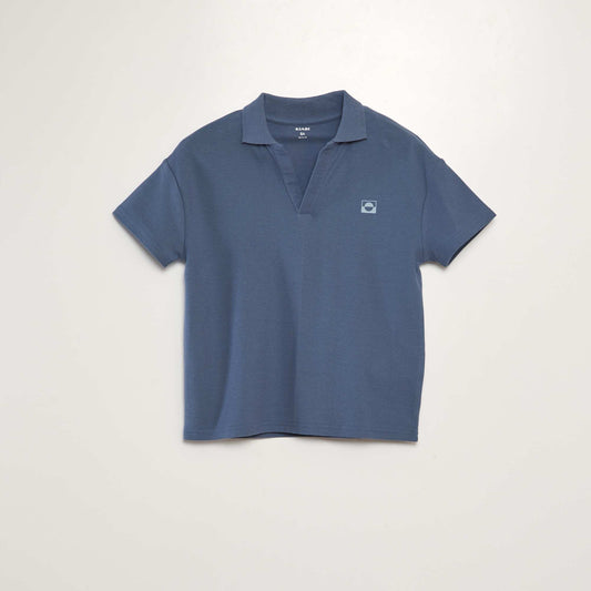 Cotton piqué polo shirt BLUE