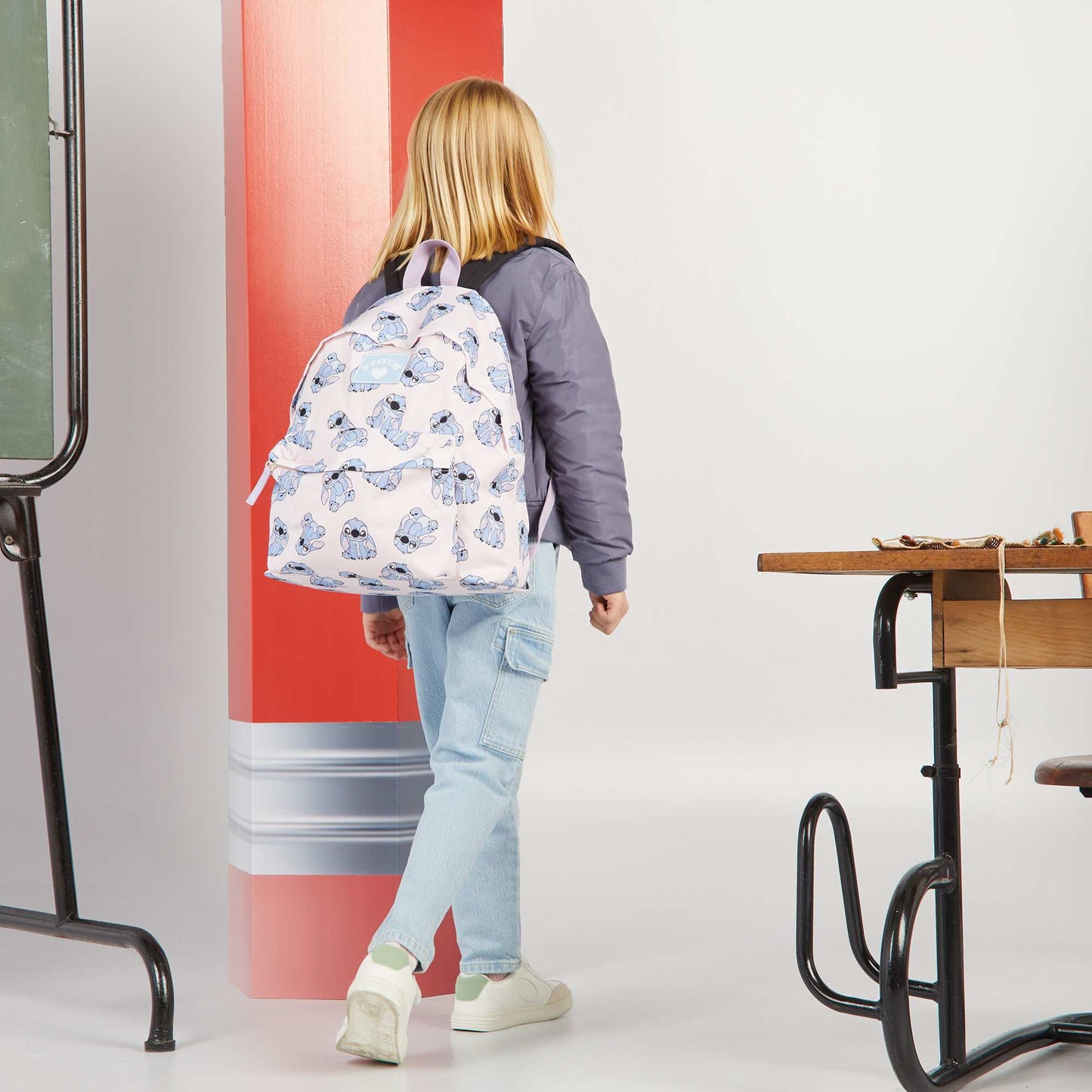 Stitch printed backpack PINK