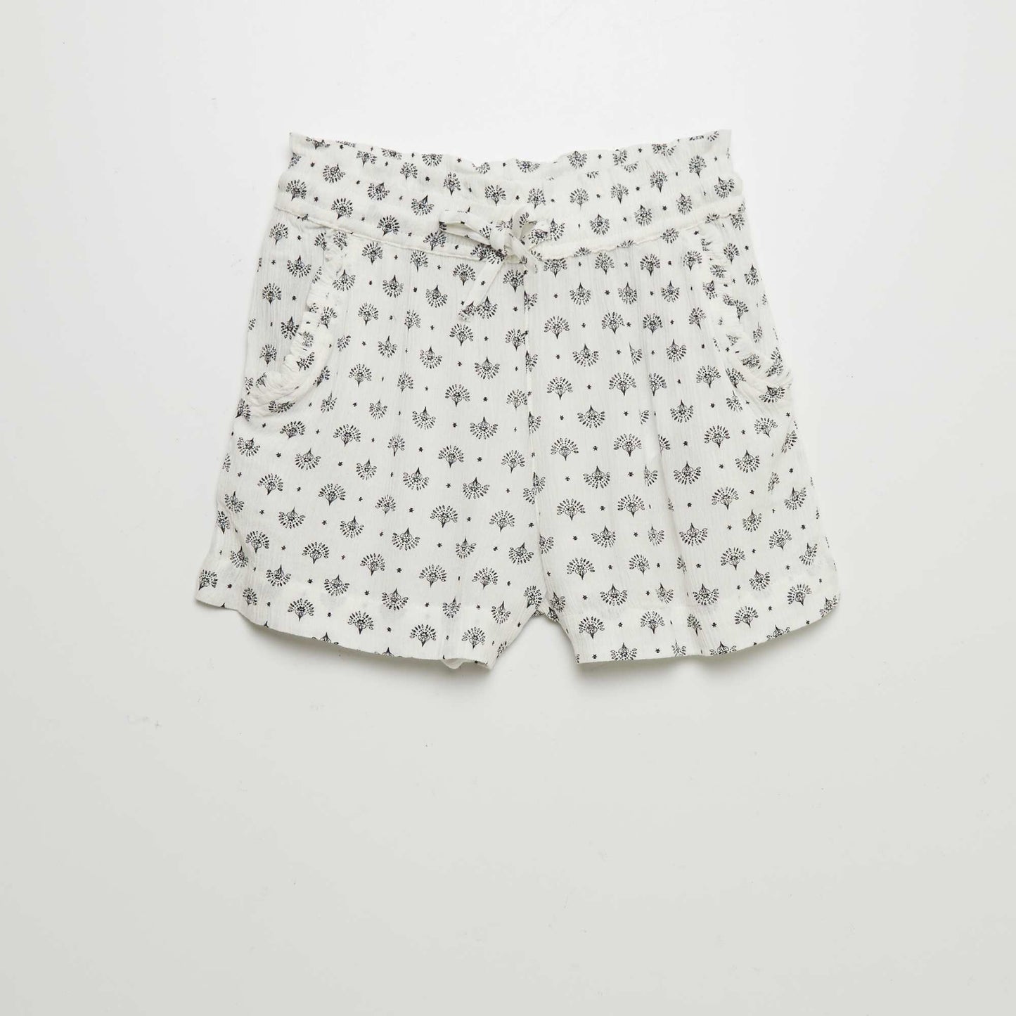 Crepe knit shorts WHITE