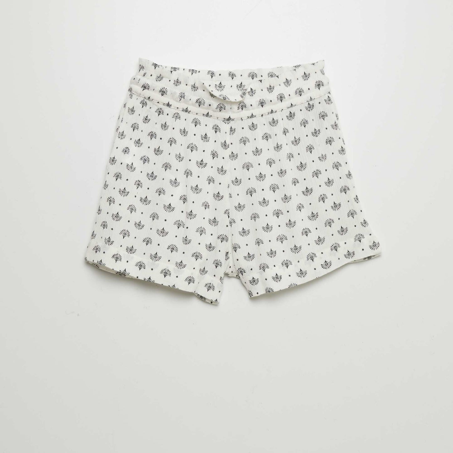 Crepe knit shorts WHITE