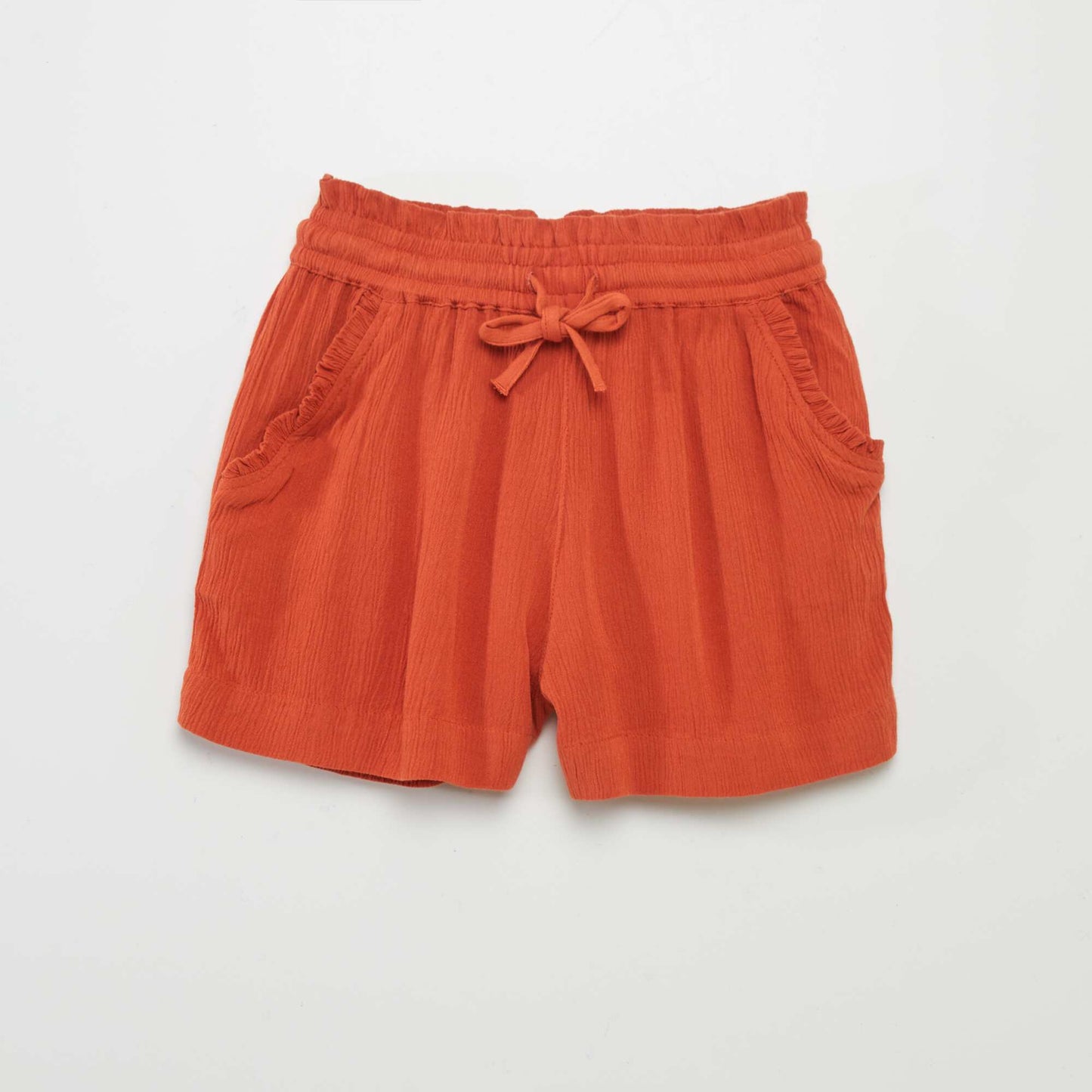 Crepe knit shorts orange