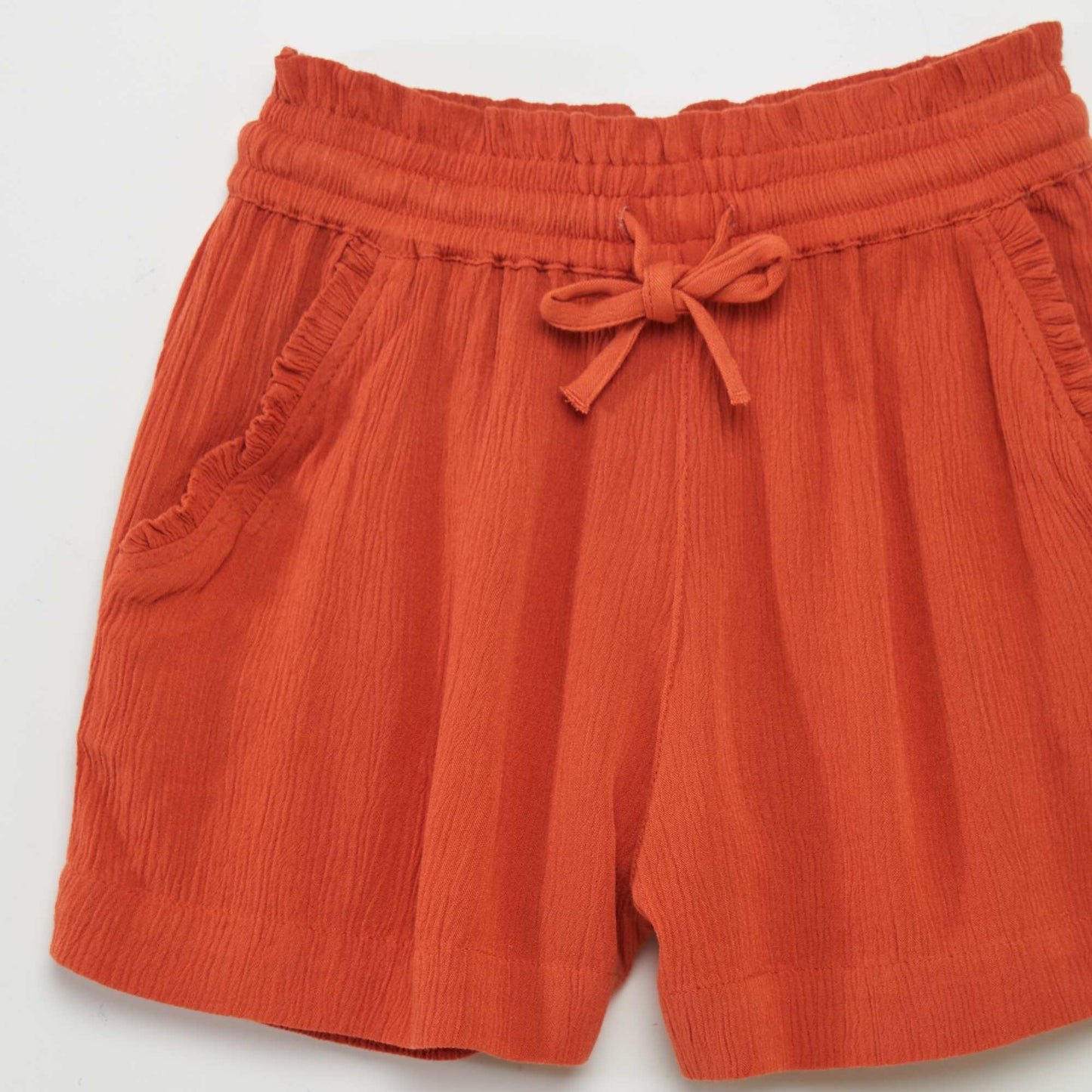 Crepe knit shorts orange