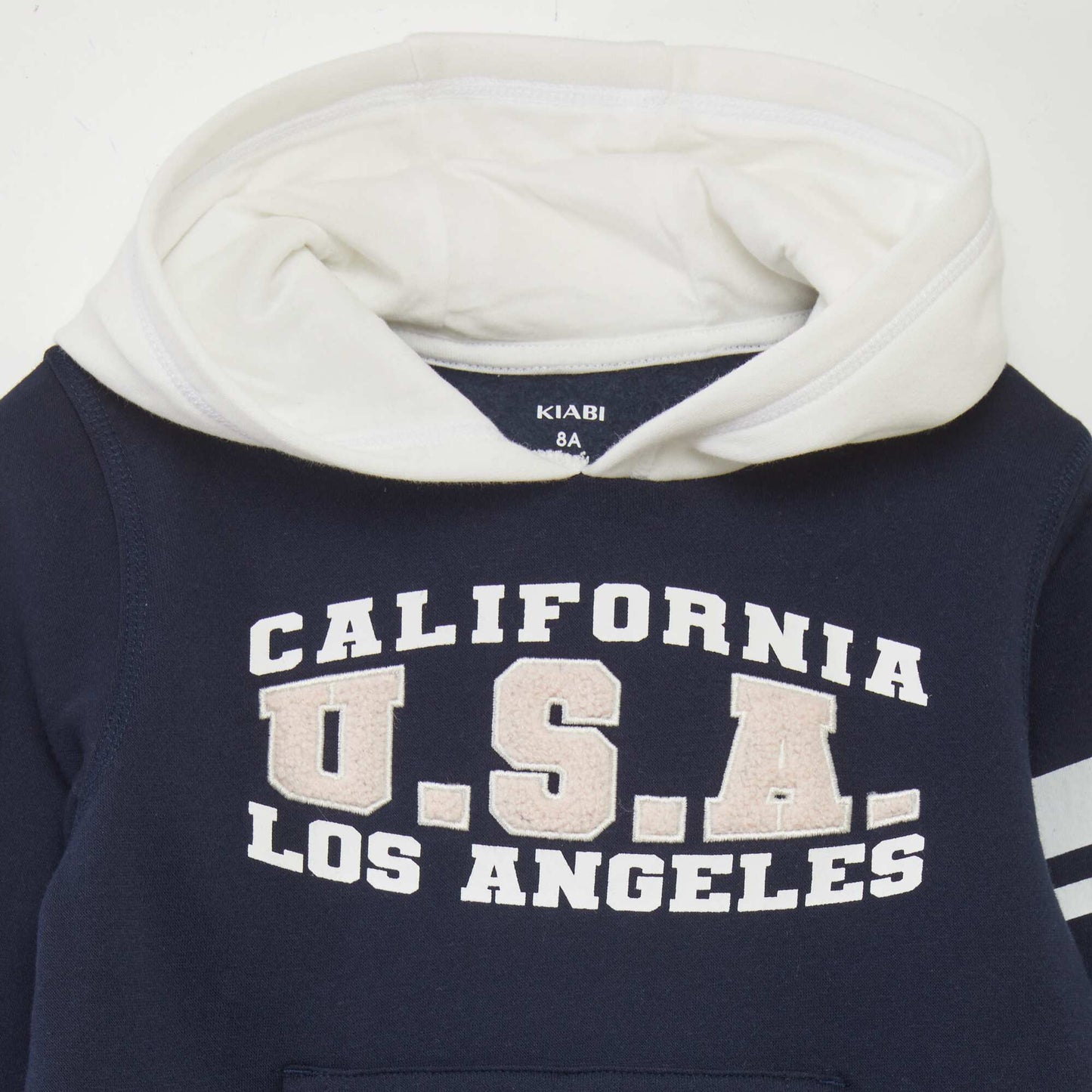 Two-tone US-style hoodie BLACK