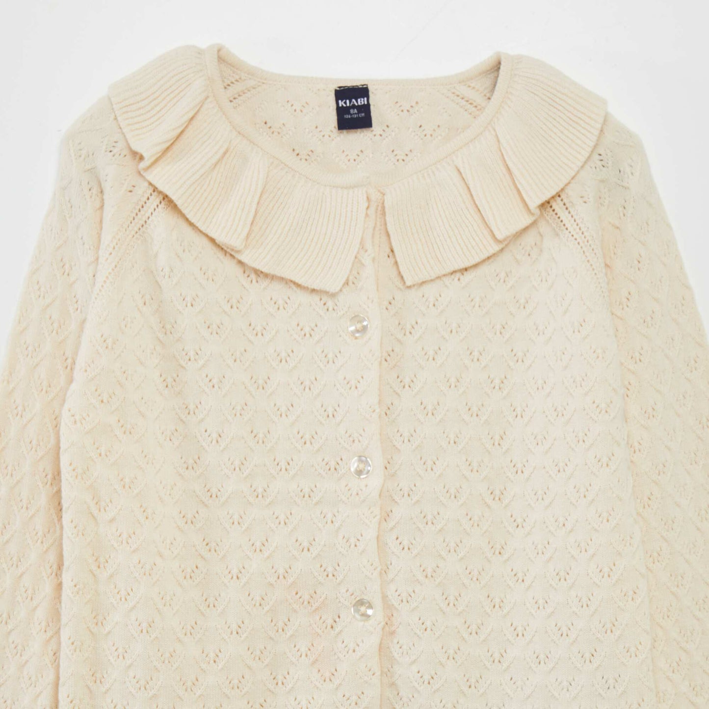 Decorative-knit cardigan WHITE