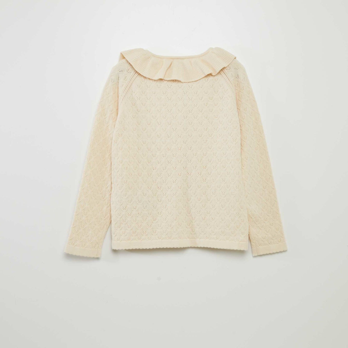 Decorative-knit cardigan WHITE