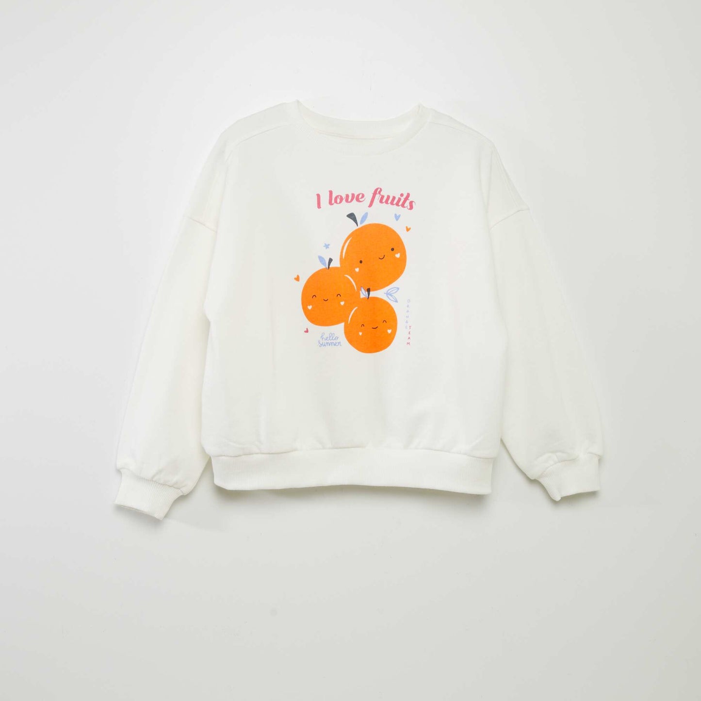 Lightweight printed sweatshirt WHITE