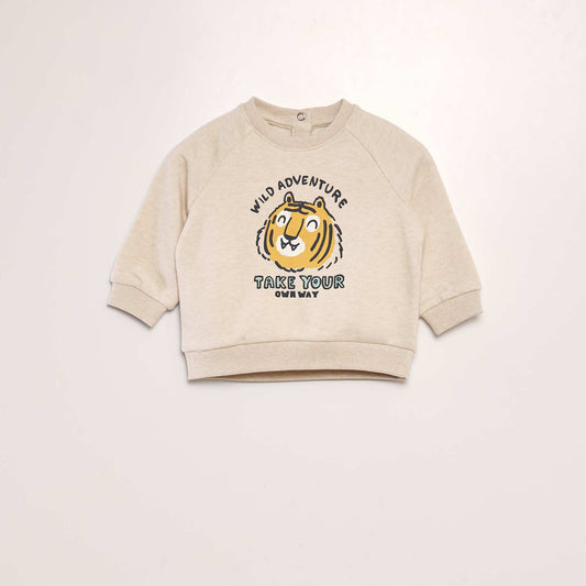 Printed sweatshirt BEIGE