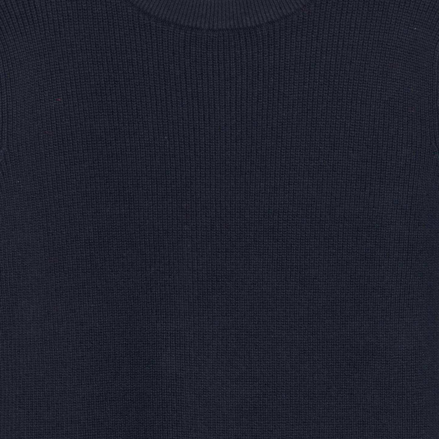 Round-neck knit sweater blue