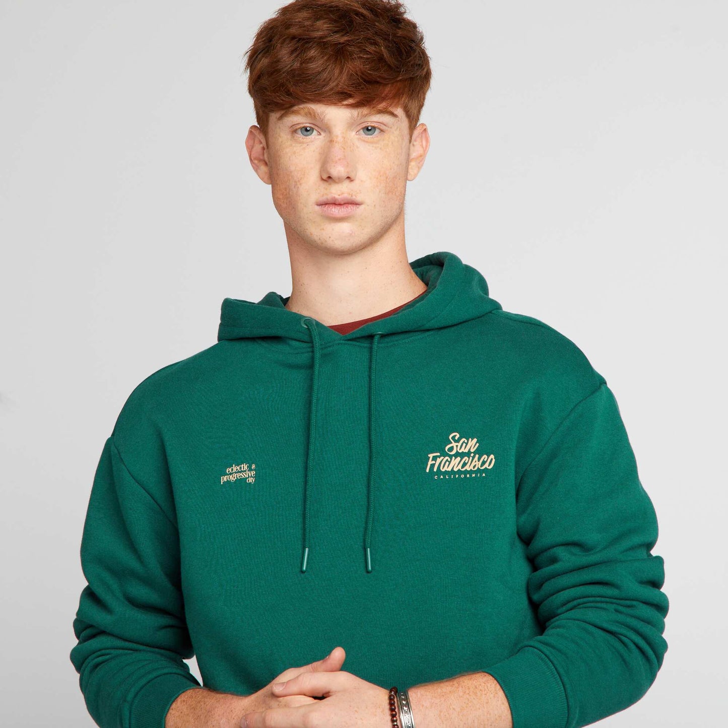 Sweatshirt fabric hoodie GREEN