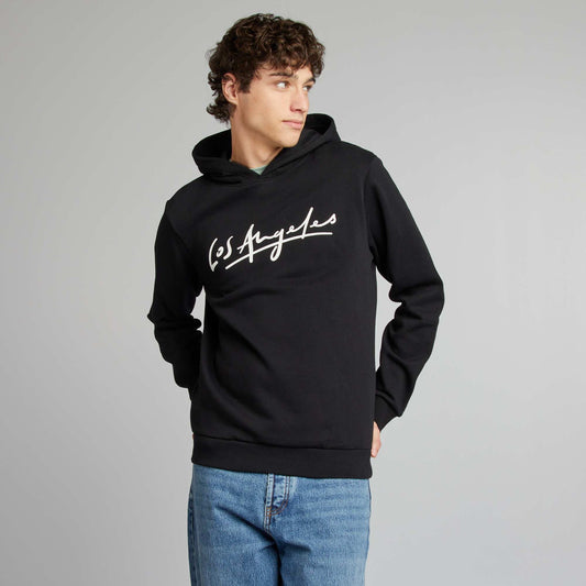 Sweatshirt fabric hoodie BLACK