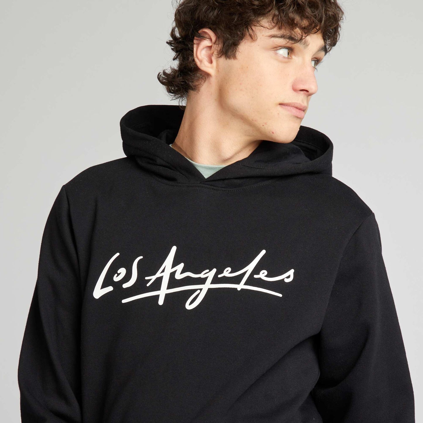 Sweatshirt fabric hoodie BLACK