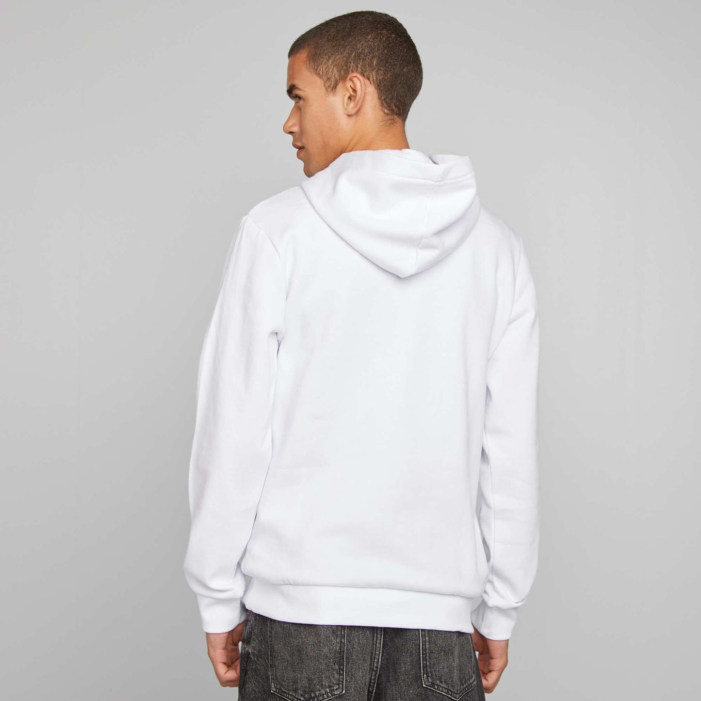 Sweatshirt fabric hoodie WHITE