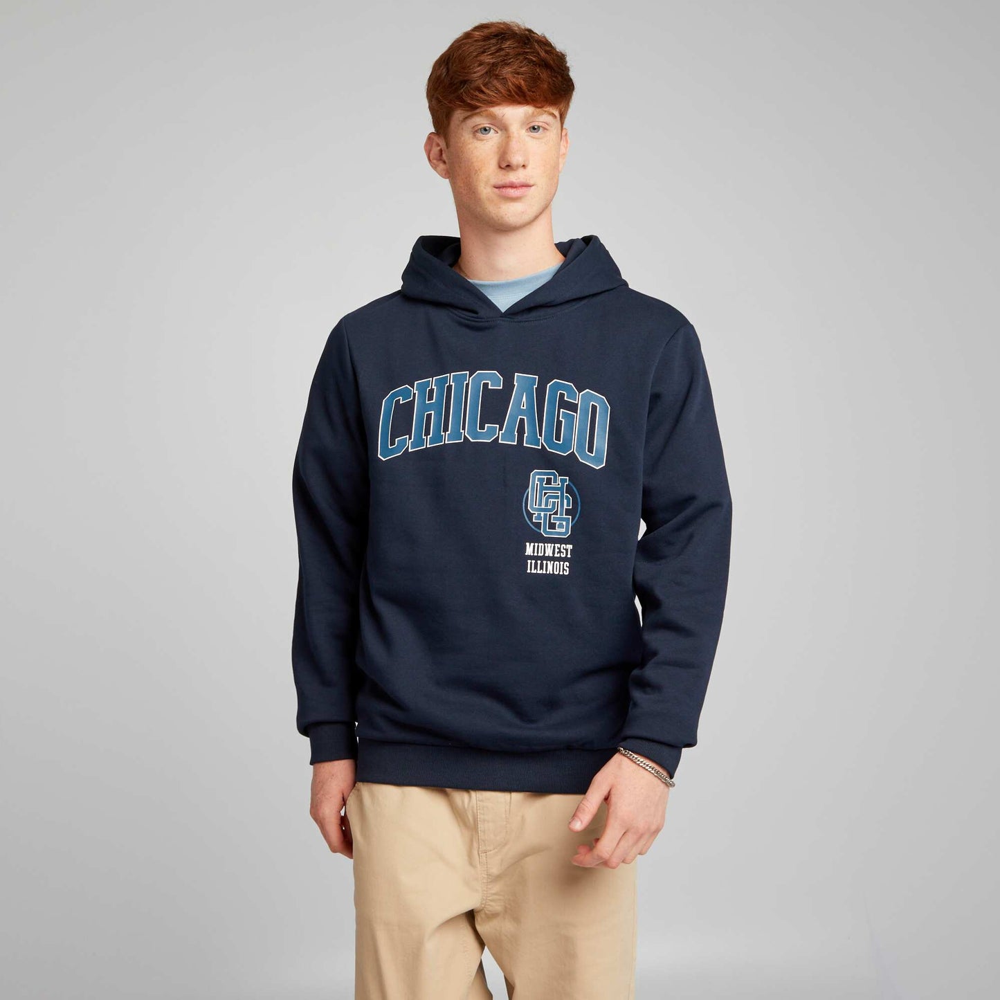 Sweatshirt fabric hoodie BLUE