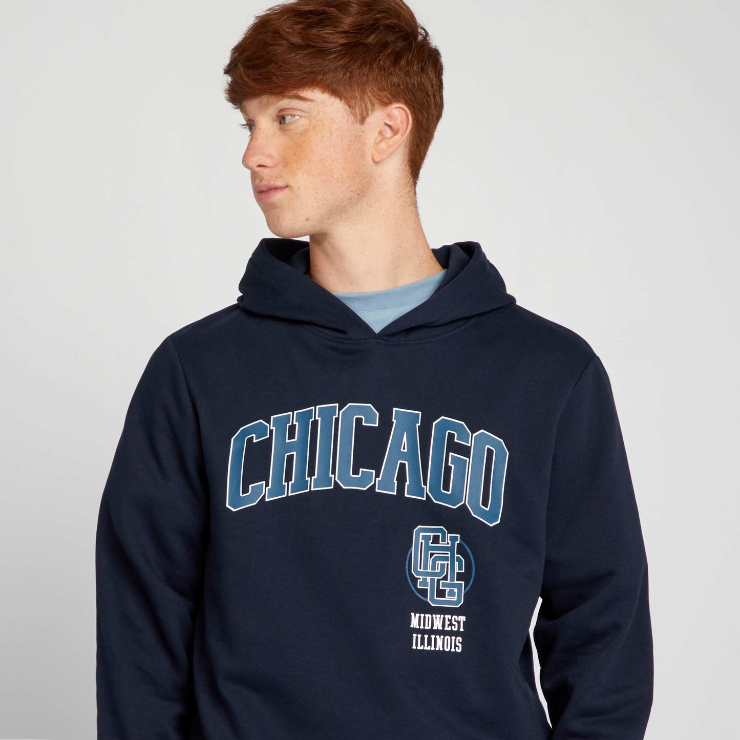 Sweatshirt fabric hoodie BLUE