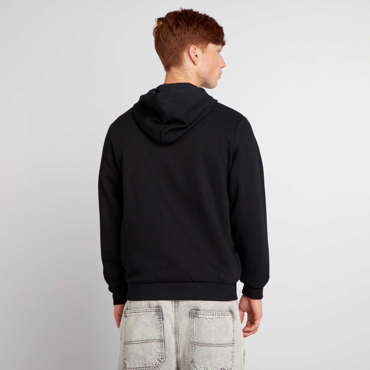 Sweatshirt fabric hoodie BLACK