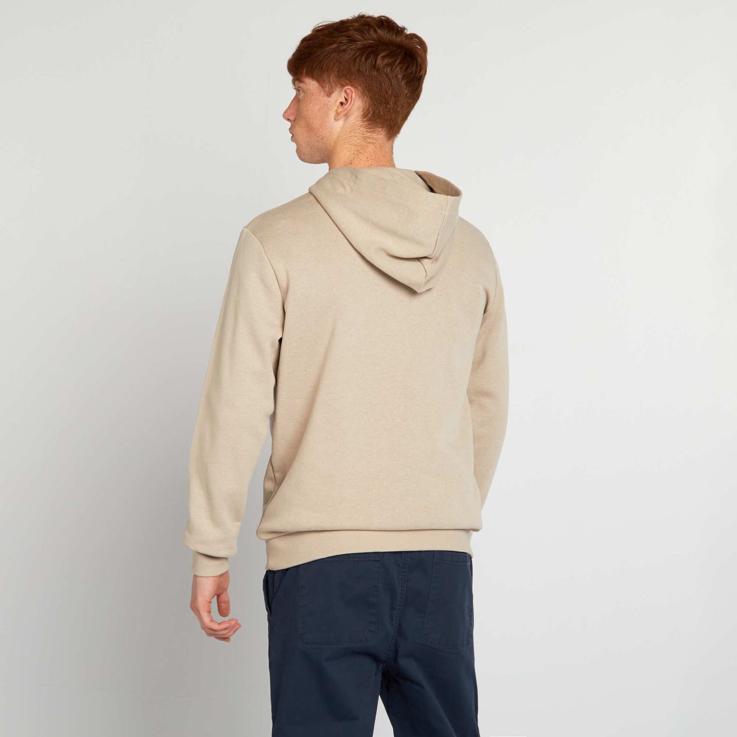 Sweatshirt fabric hoodie BEIGE