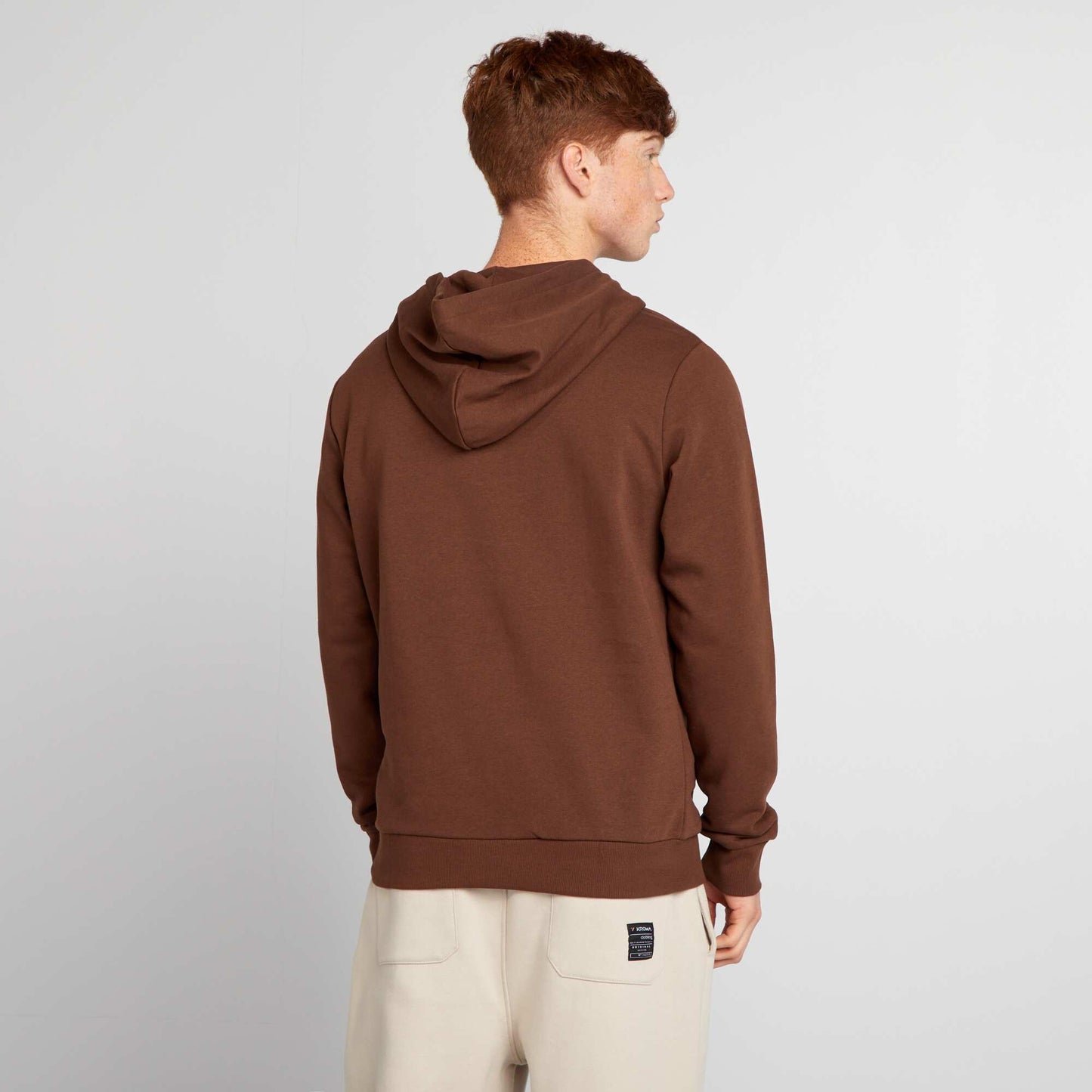 Sweatshirt fabric hoodie BROWN