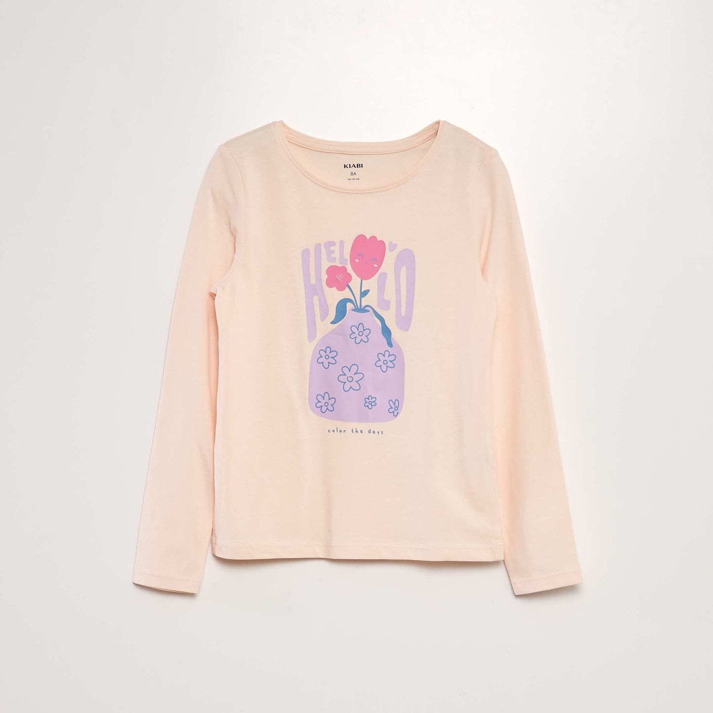 Printed long-sleeved T-shirt PINK